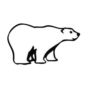 Side view of a polar bear listed in bears decals.