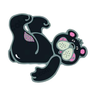Black bear laying down on his back listed in bears decals.