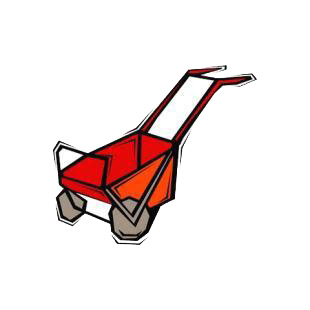Red wheelbarrow listed in agriculture decals.