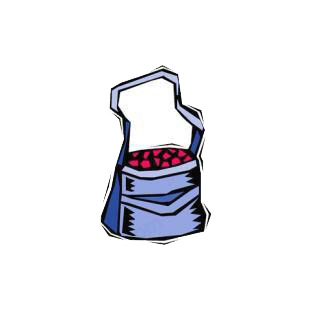 Bag full of berries listed in agriculture decals.