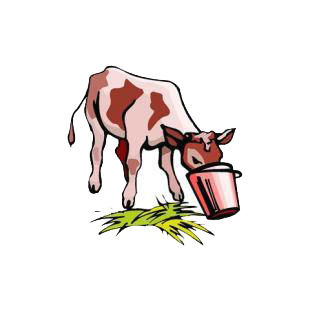 Drinking cow listed in agriculture decals.