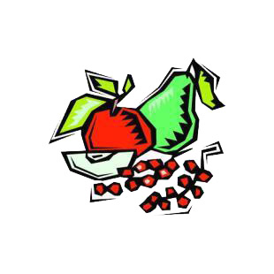 Apple,pear and grapes listed in agriculture decals.