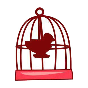 Bird in a cage listed in birds decals.