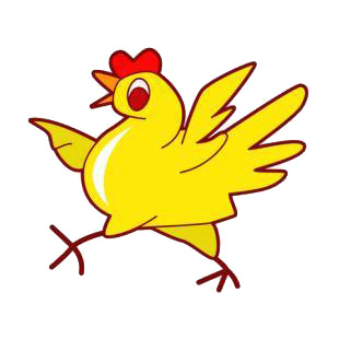 Yellow chicken listed in birds decals.
