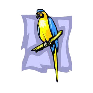 Yellow and blue parrot listed in birds decals.