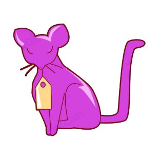 Purple cat with tag listed in cats decals.