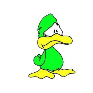 Depressed green duck listed in birds decals.