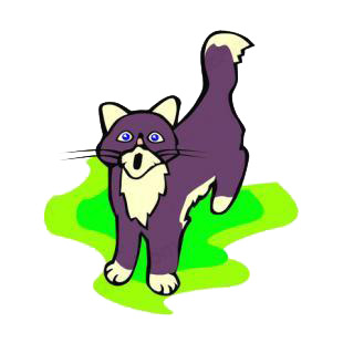 Purple and white cat listed in cats decals.