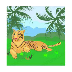 Tiger in the nature listed in cats decals.