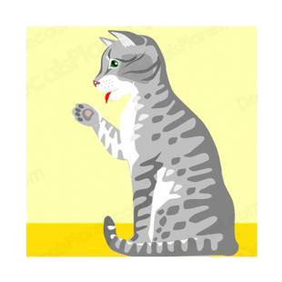 Cat licking paw listed in cats decals.