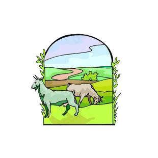 Goats grazing listed in agriculture decals.