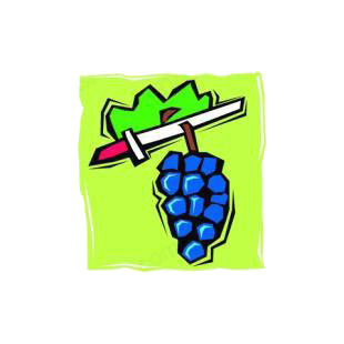 Cutting grape twig listed in agriculture decals.