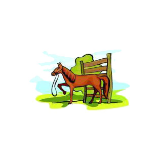 Brown horse listed in agriculture decals.