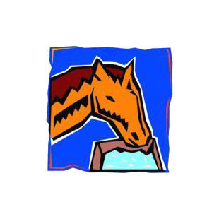 Horse drinking listed in agriculture decals.