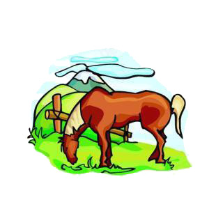 Horse in the pasture listed in agriculture decals.