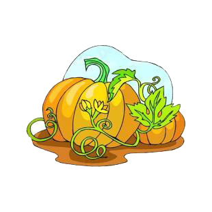 Pumpkin plant listed in agriculture decals.