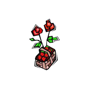 Roses and strawberries basket listed in agriculture decals.