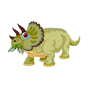 Triceratops eating listed in dinosaurs decals.