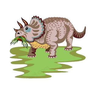 Triceratops eating listed in dinosaurs decals.