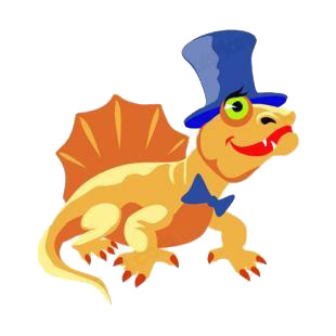 Raptorex with hat and tie listed in dinosaurs decals.
