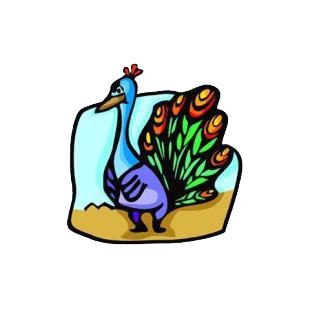 Peacock listed in cartoon decals.