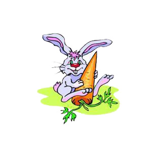 Rabbit holding a carrot listed in cartoon decals.