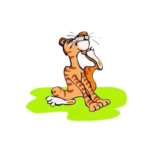 Tiger scratching it's neck listed in cartoon decals.
