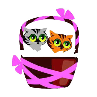 Cats in a basket listed in cats decals.