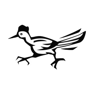 Roadrunner walking listed in birds decals.