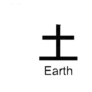 Earth asian symbol word listed in asian symbols decals.