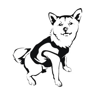 Husky with shirt listed in dogs decals.
