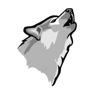 Wolf roaring listed in dogs decals.