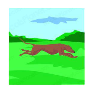 Greyhound running listed in dogs decals.