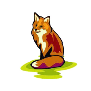 Fox sitting down listed in dogs decals.