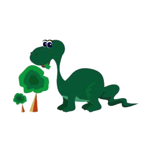 Tyrannosaurus eating leaves from three listed in dinosaurs decals.