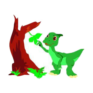 Dinosaur playing with leaf listed in dinosaurs decals.
