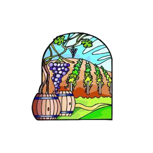 Vineyard listed in agriculture decals.