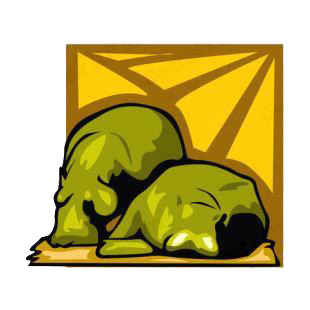 Hippopotamus sleeping listed in african decals.