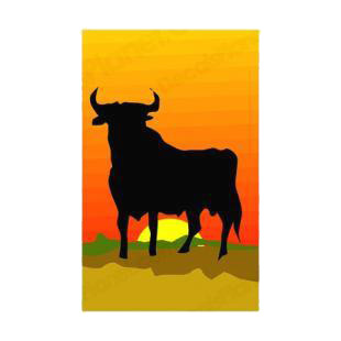 Oxen at sunset listed in african decals.