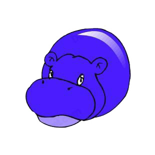 Blue hippopotamus listed in african decals.