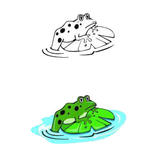 Frog on lilies listed in amphibians decals.