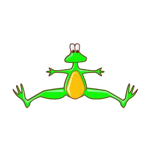 Frog jumping listed in amphibians decals.