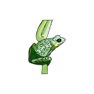 Frog on twig listed in amphibians decals.