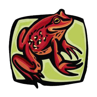 Red frog listed in amphibians decals.