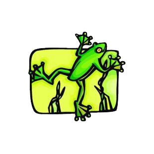 Frog jumping listed in amphibians decals.