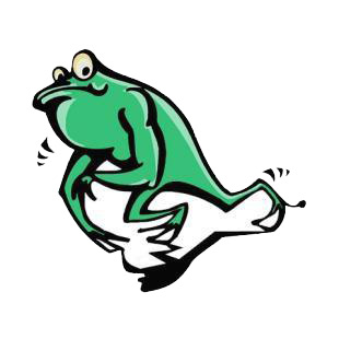 Frog jumping listed in amphibians decals.