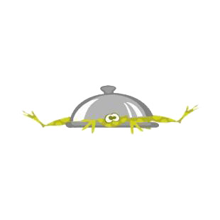 Frog dish listed in amphibians decals.