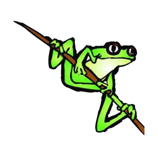 Frog on a twig listed in amphibians decals.