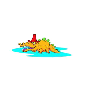 Alligator with red hat listed in reptiles decals.
