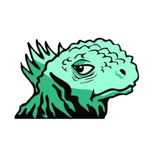 Iguana face listed in reptiles decals.